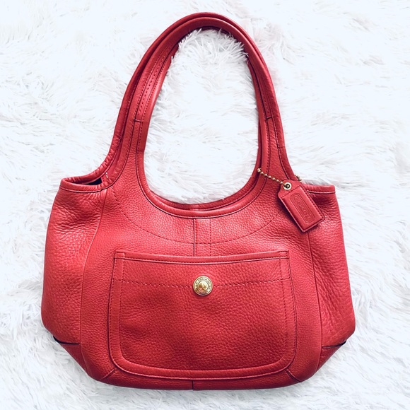 Coach Handbags - Coach | RARE✨ Coral Pebbled Legacy Ergo Hobo Bag